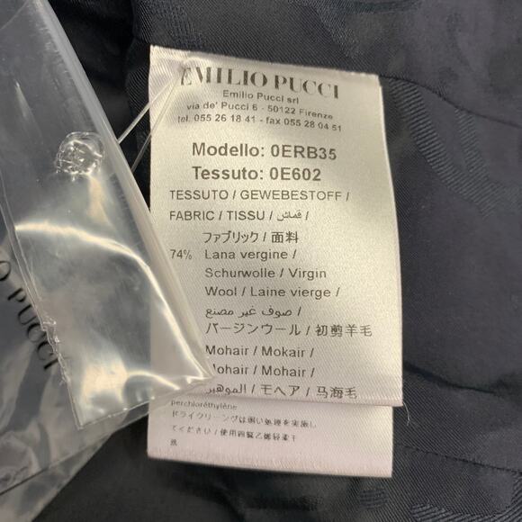 EMILIO PUCCI Size 12 Black Wool Mohair Sequined Jacket Blazer - Picture 6 of 10